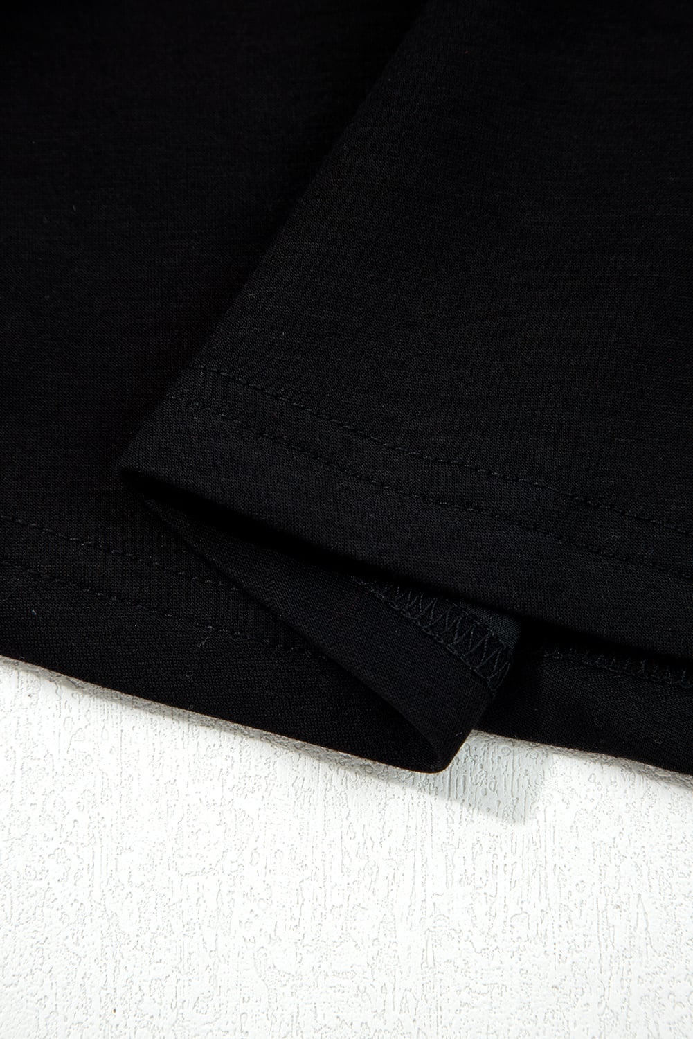 Black Solid Color Ruched Detail Long Sleeve Midi Dress