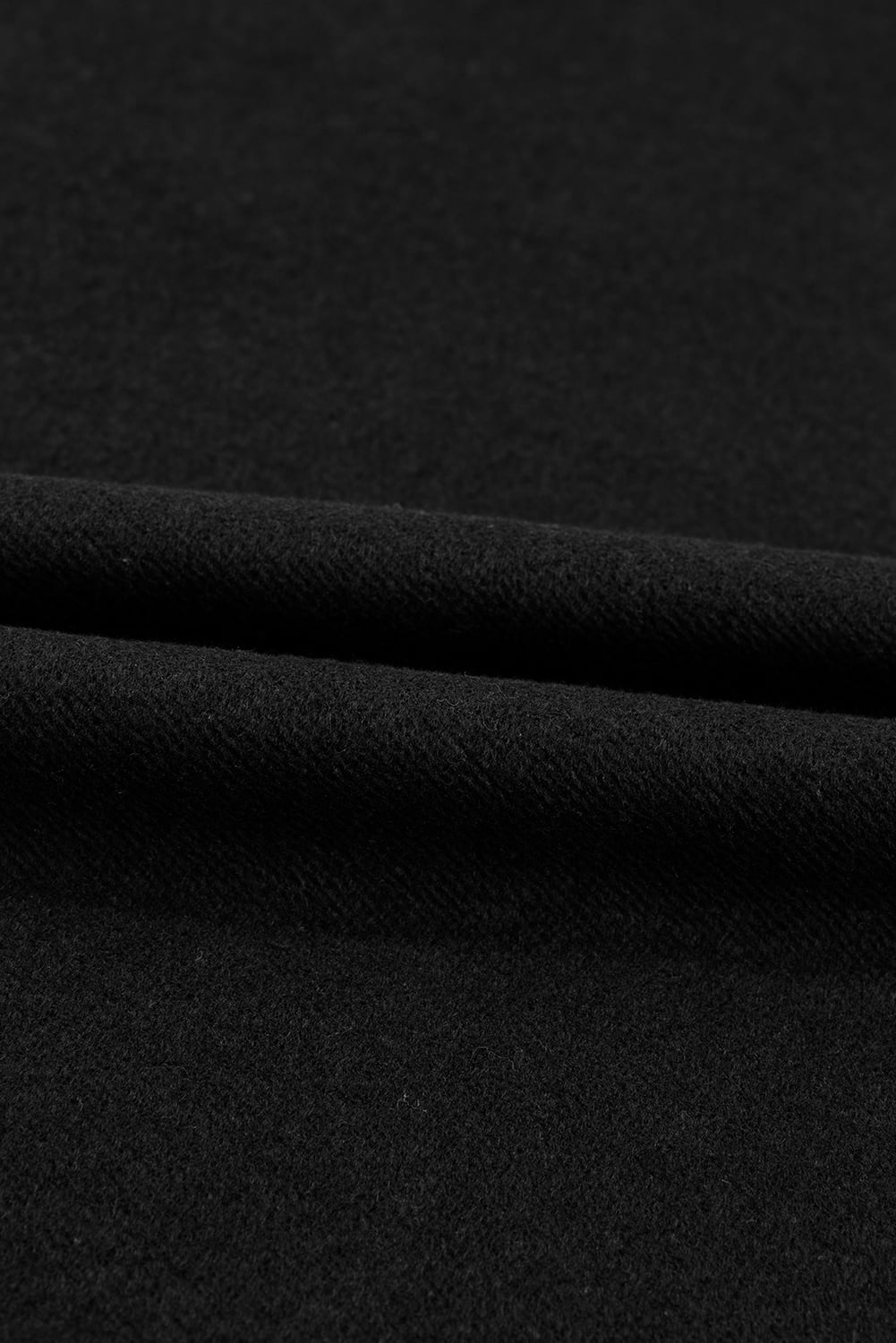 Black Solid Fleece Lined Drop Shoulder Terry Sweatshirt