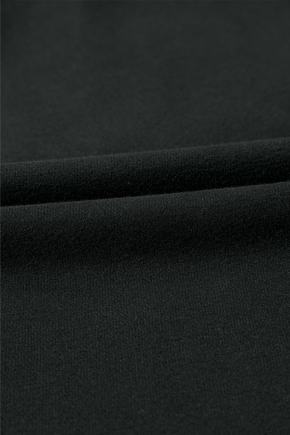 Black Solid Kangaroo Pocket Half Zipper Oversized Hoodie