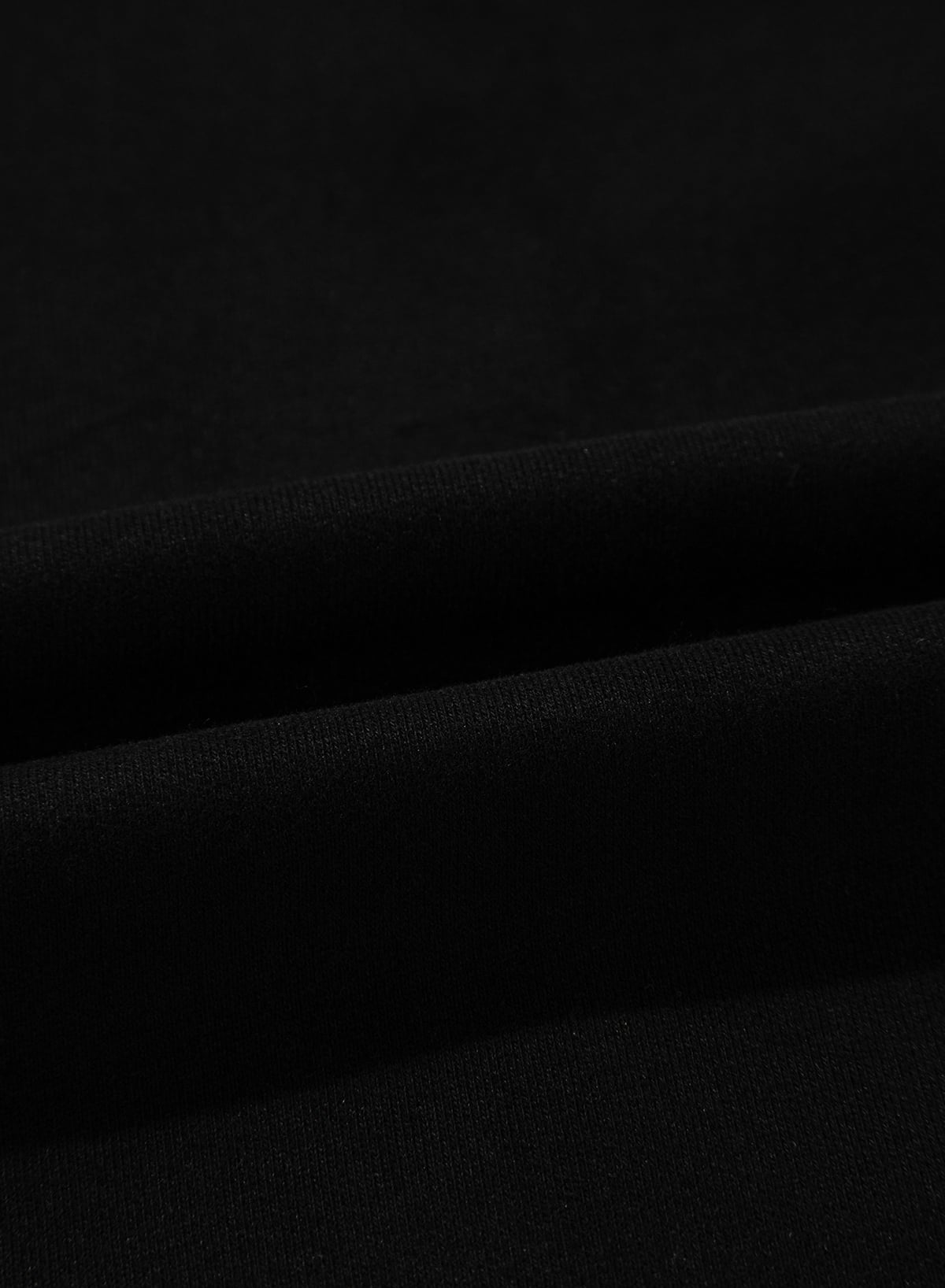 Black Solid Seamed Zipper Jacket and Drawstring Waist Pants Set