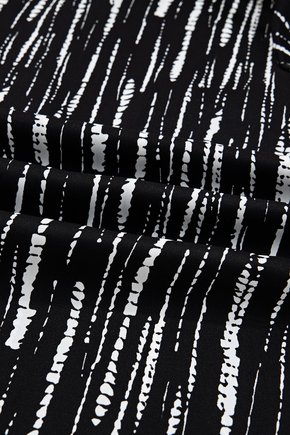 Black Abstract Printed V Neck Fall Blouse