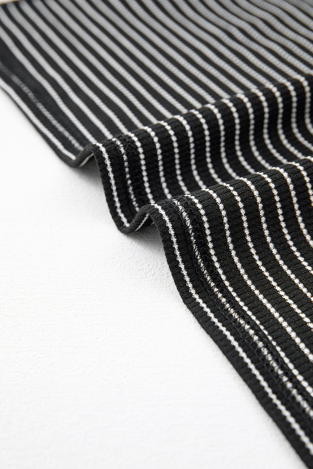 Black Stripe Criss Cross Side Slits Slim Fit Sleeveless Midi Dress
