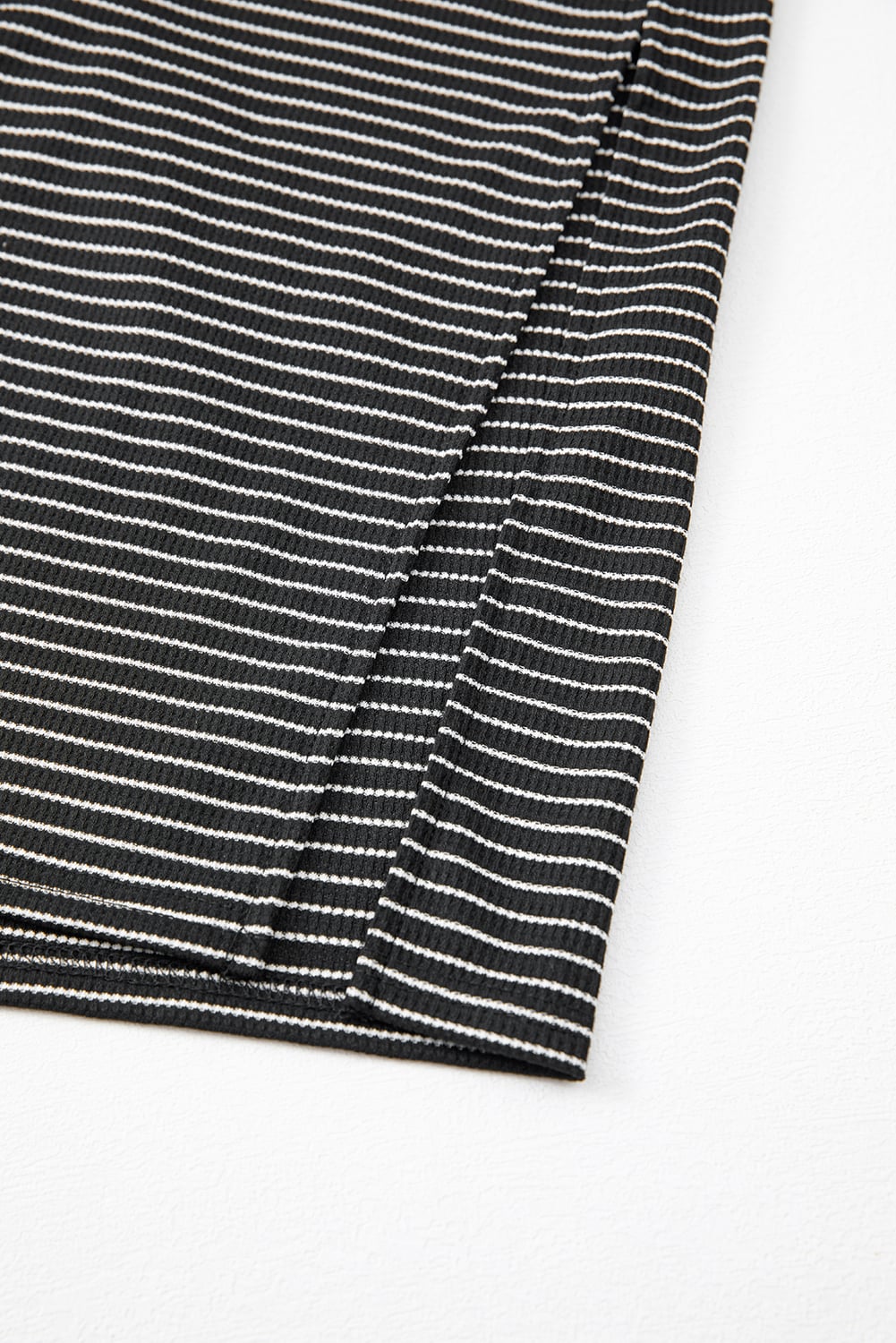 Black Stripe Criss Cross Side Slits Slim Fit Sleeveless Midi Dress
