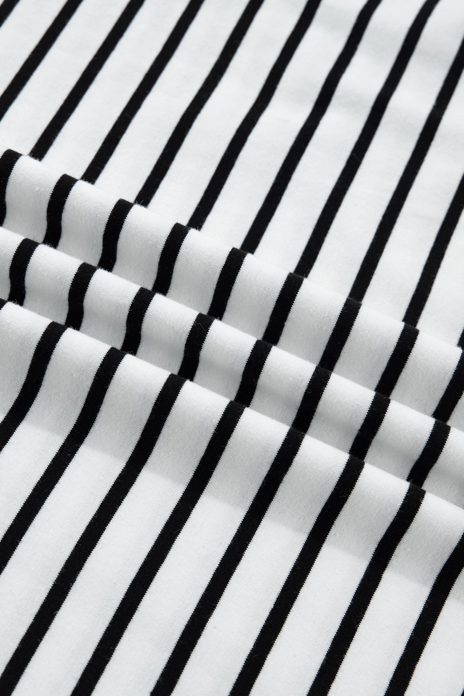 Black Stripe Cuffed Sleeve Button Detail Loose Tee