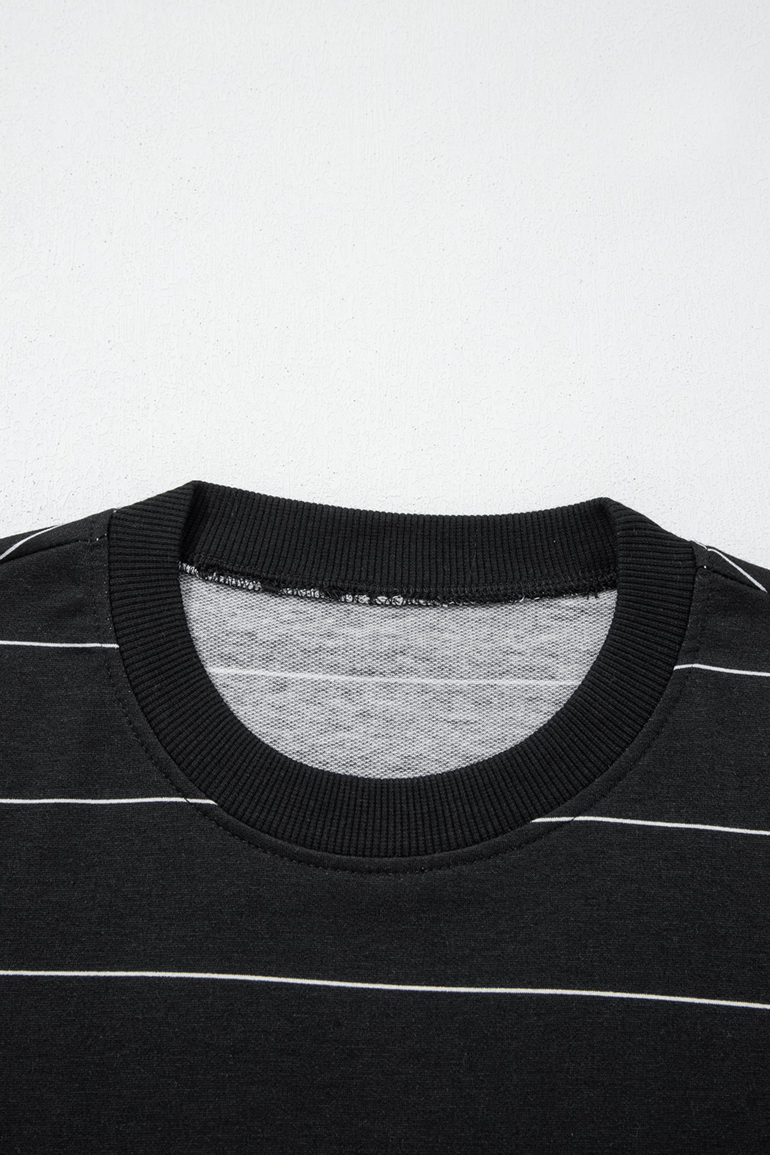 Black Stripe Half Sleeve Tee Drawstring Shorts 2pcs Set