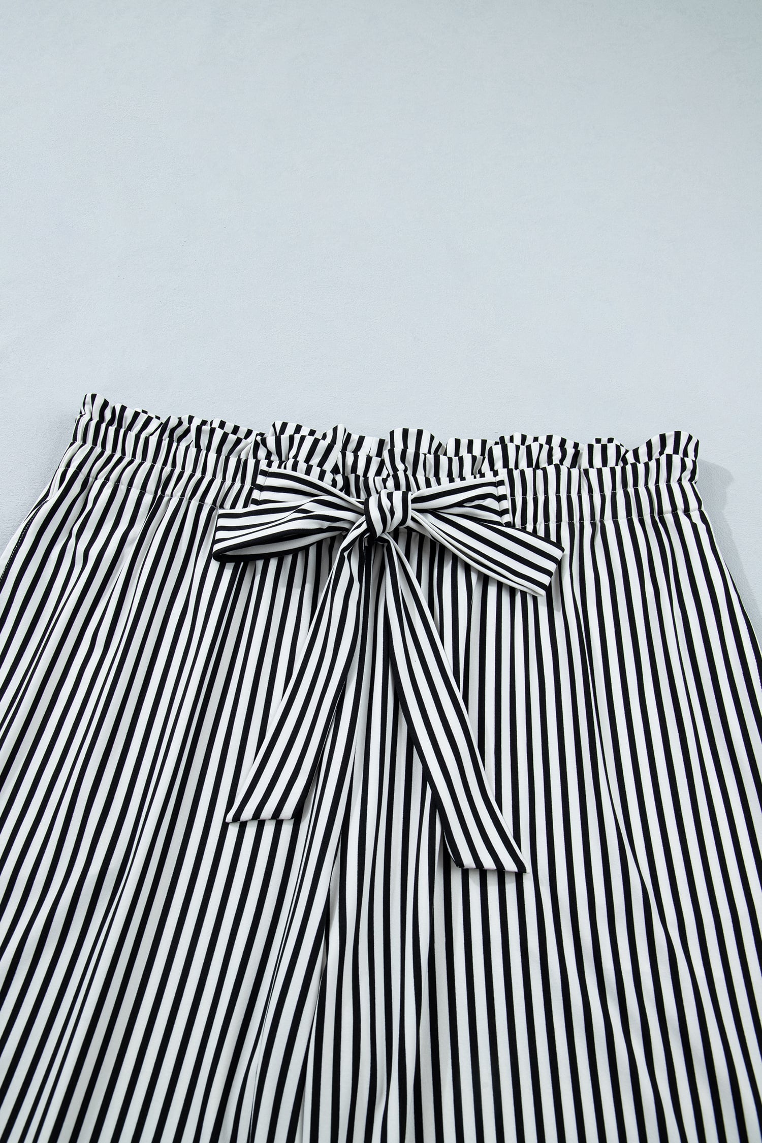 Black Stripe Plus Size Loose Straight Casual Pants