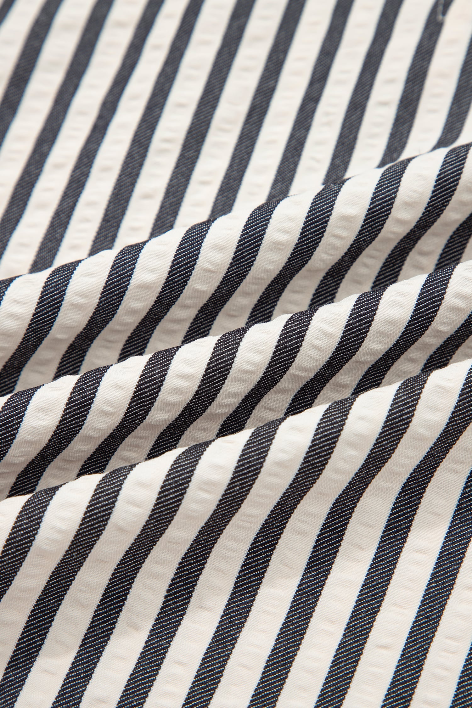 Black Stripe Polo Collar Half Zip Short Puff Sleeve Blouse