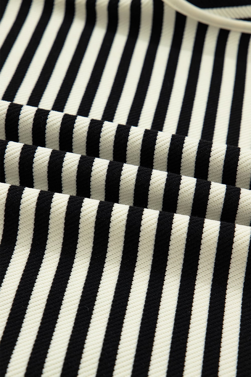 Black Stripe Textured Drop Shoulder Pullover Top Drawstring Mini Skort Two Piece Dress Set