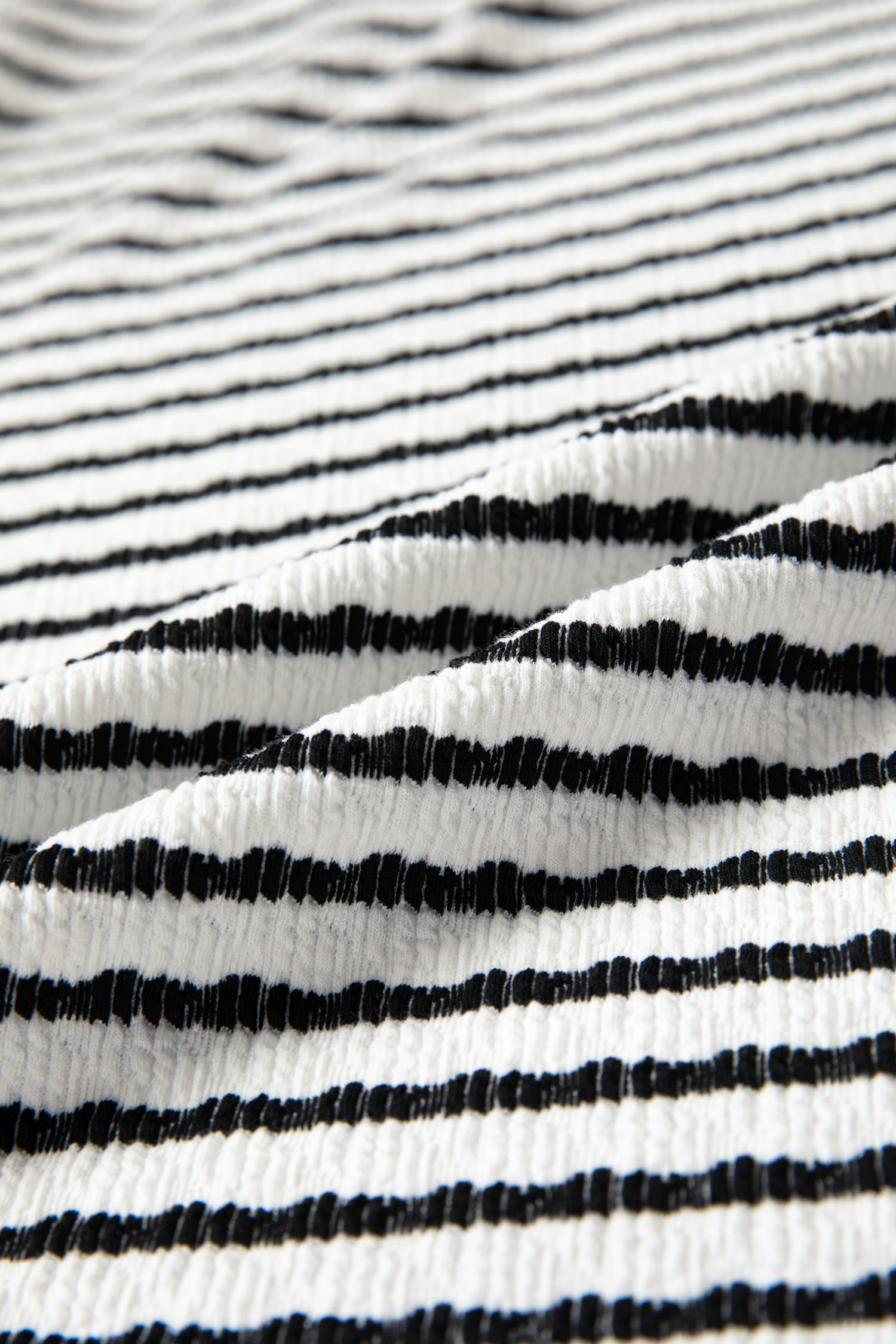 Black Stripe Textured Knit Twisted Rib Contrast Patchwork V Neck Long Sleeve Top