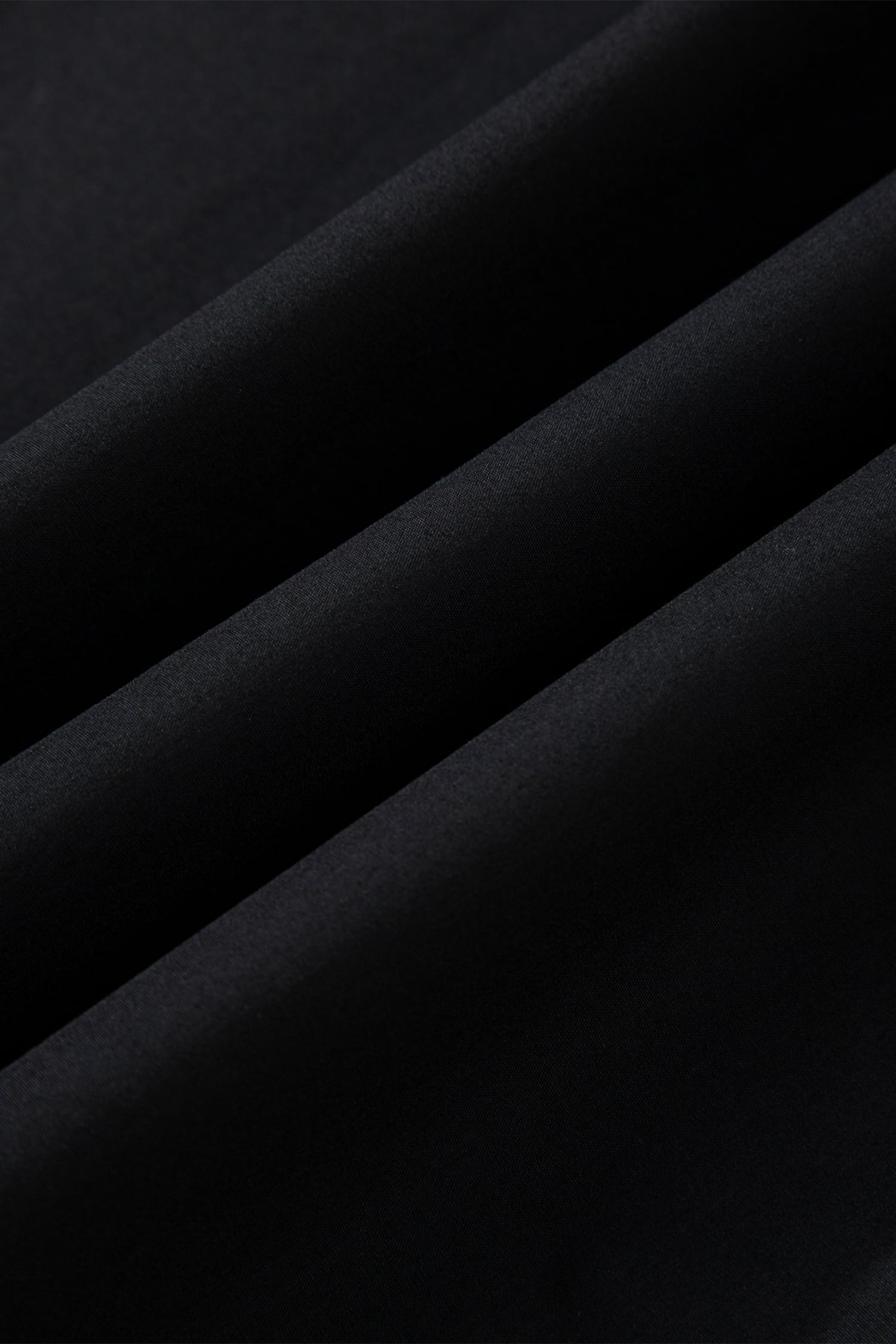 Black Striped Trim Ruffle Split Neck Long Sleeve Blouse
