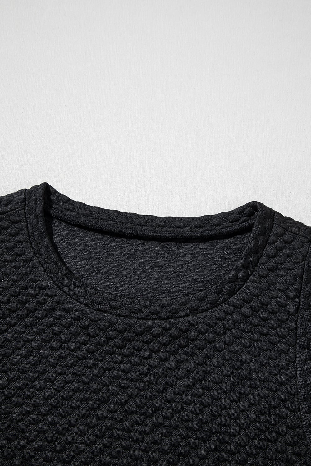 Black Textured Cap Sleeve T-shirt Shift Mini Dress