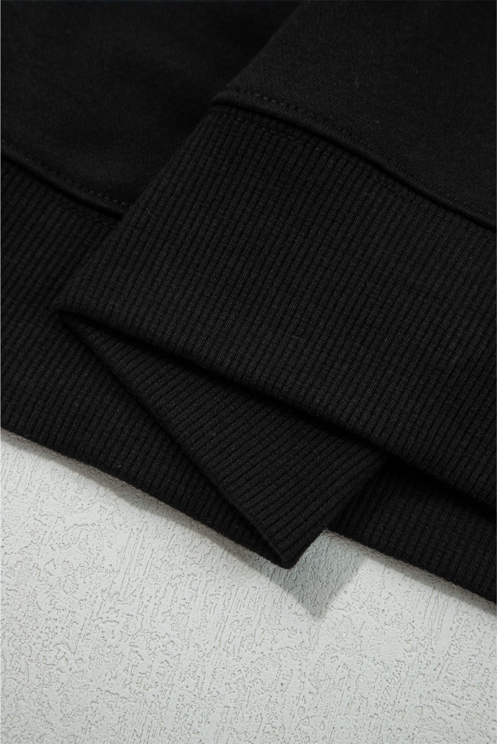 Black Varsity Baseball Bow Graphic Striped Sleeve Baggy Sweatshirt