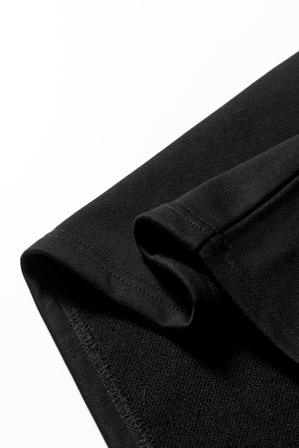 Black Varsity Contrast Banded Sleeve Shift Sweatshirt Dress