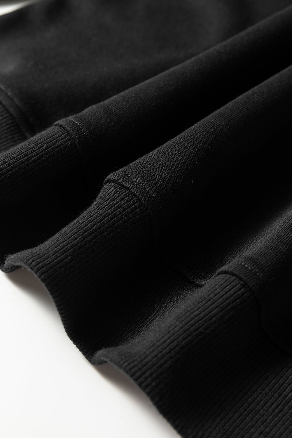 Black Varsity Striped Detail Crewneck Pullover Elastic Sweatpants 2pcs Outfit