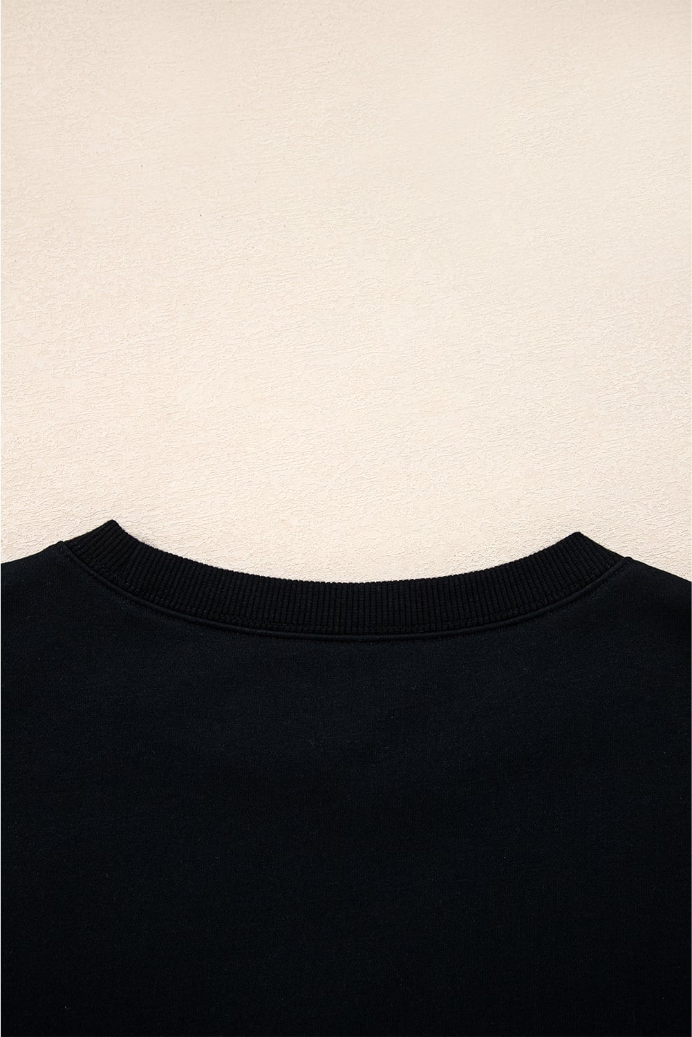 Black Varsity Striped Detail Drop Shoulder Oversized Sweatshirt