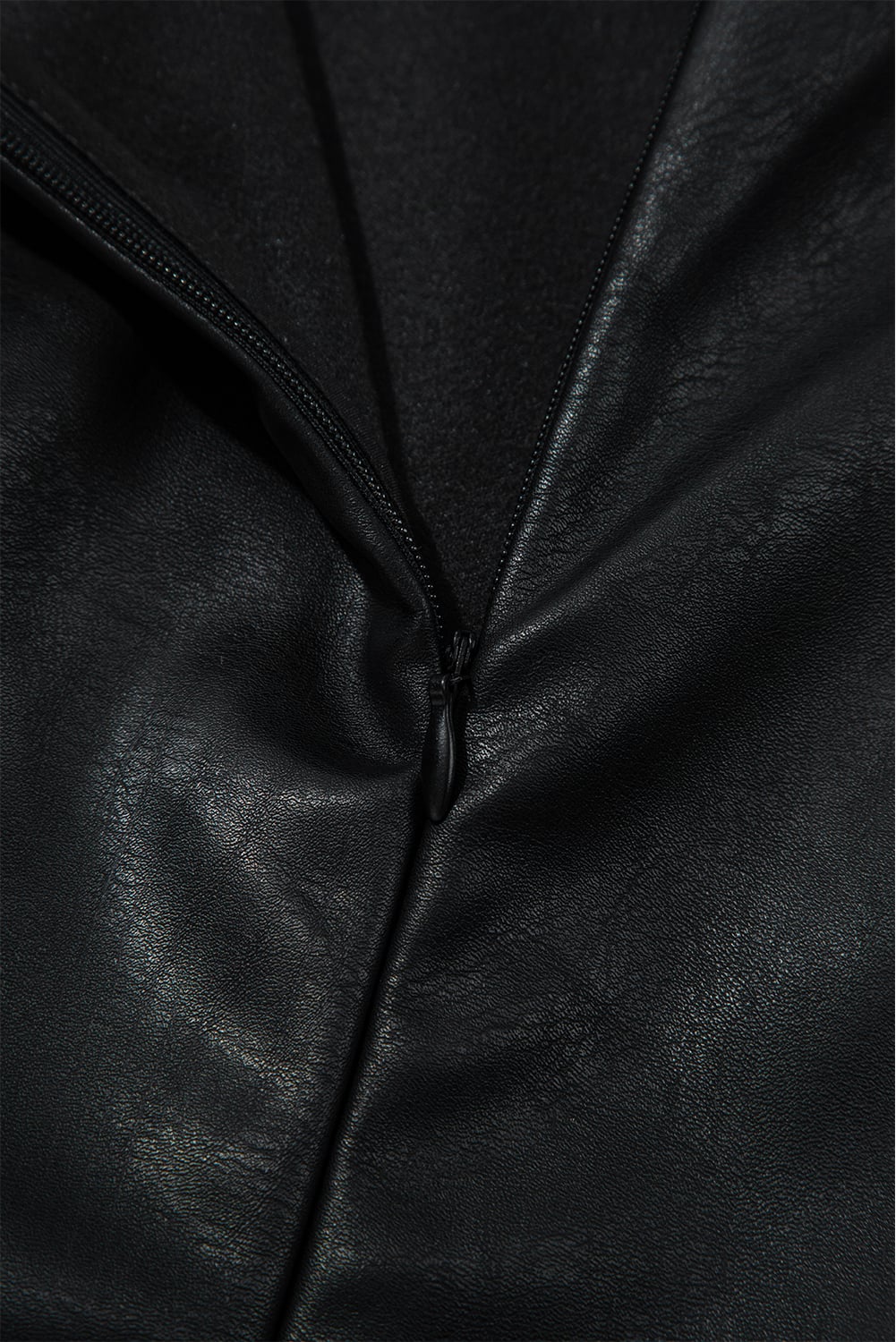 Black Vegan Leather Sleeveless Mini Dress