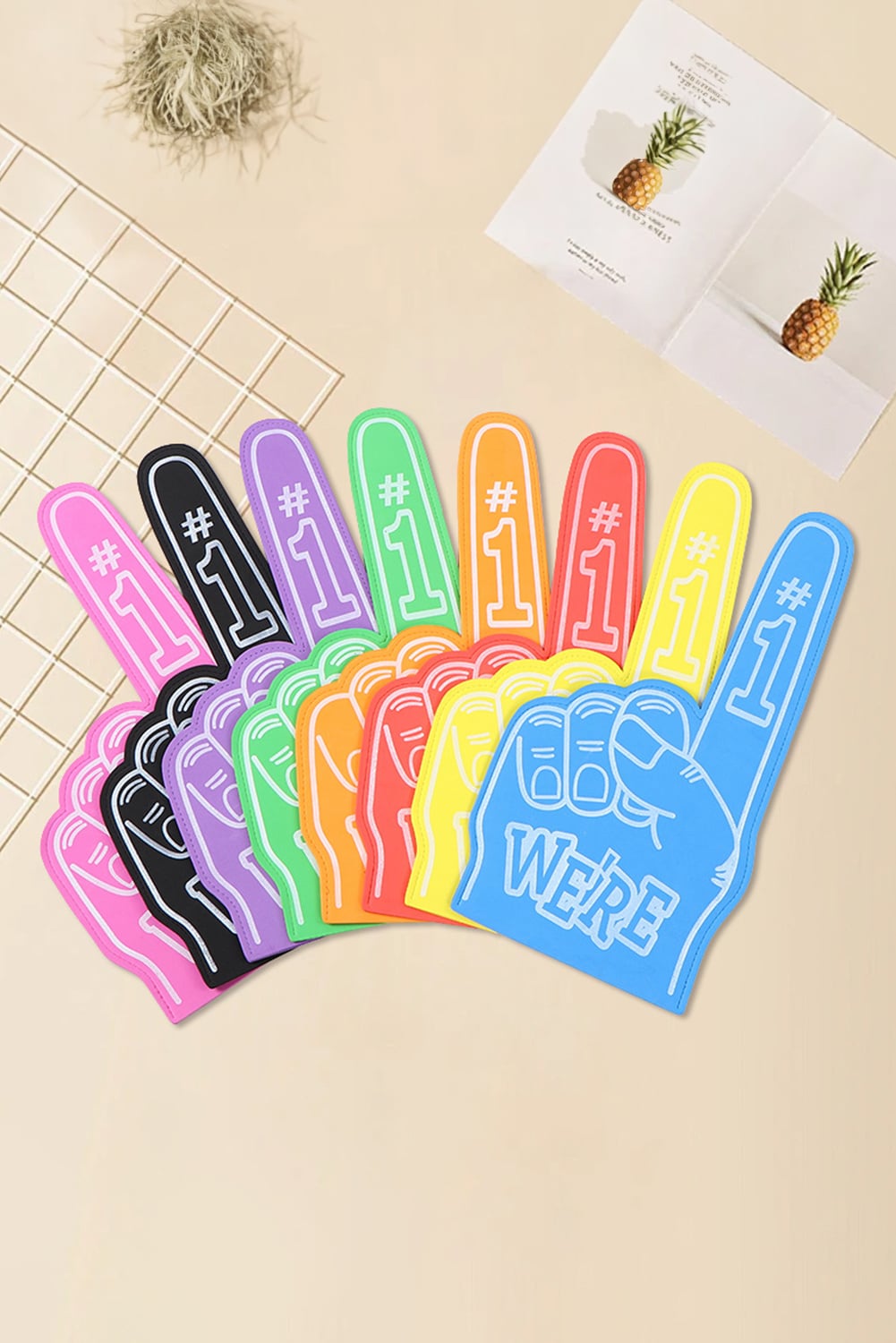 Black WE'RE NO.1 Game Day EVA Foam Cheering Gloves