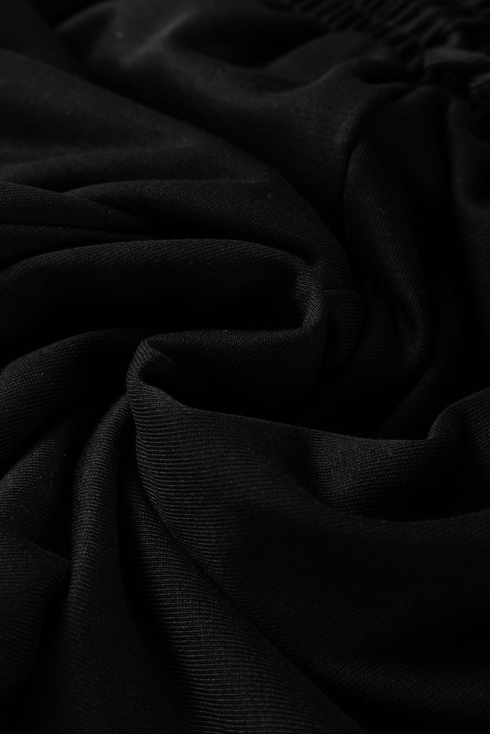 Black Zipper Flutter Sleeve Drawstring Elastic Waistband Jumpsuit