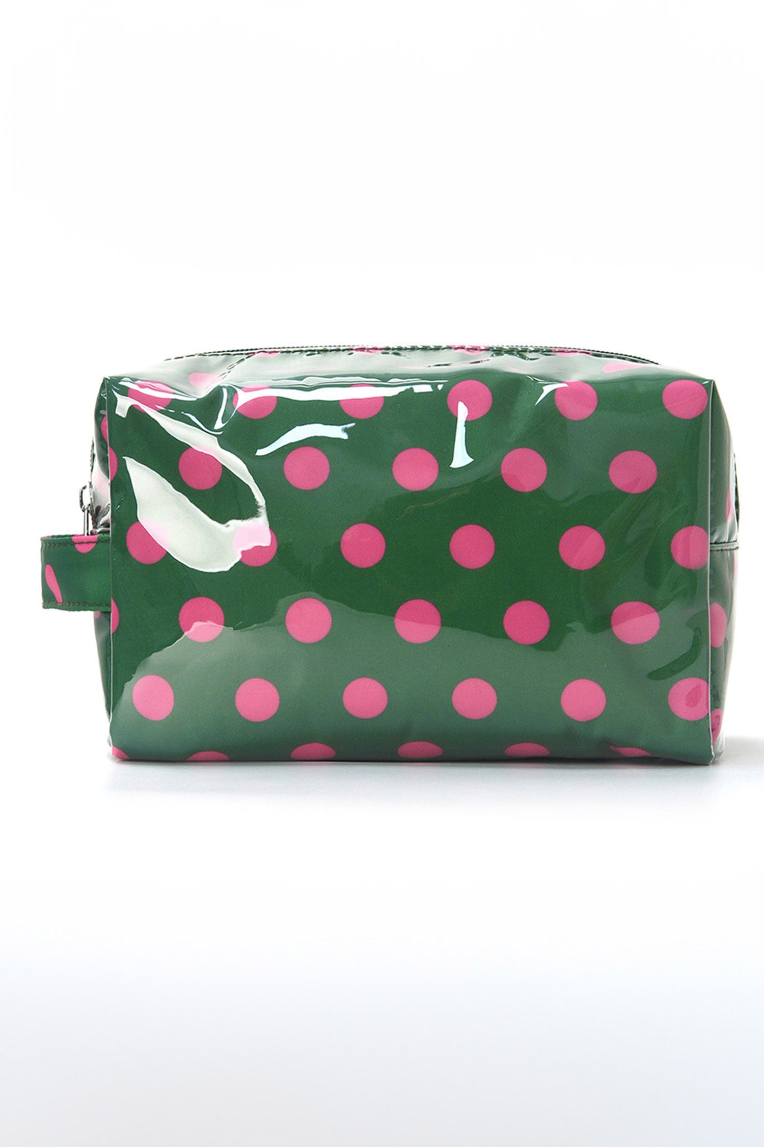 Blackish Green Durable PVC Polka Dot Makeup Bag