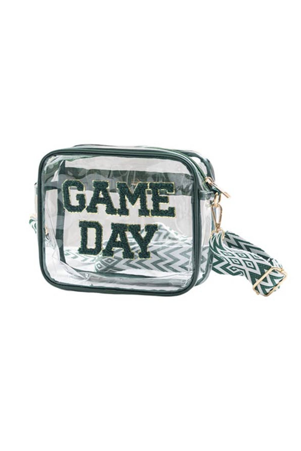 Blackish Green Game Day Clear PVC PU Material 23x15cm Single Shoulder Bag