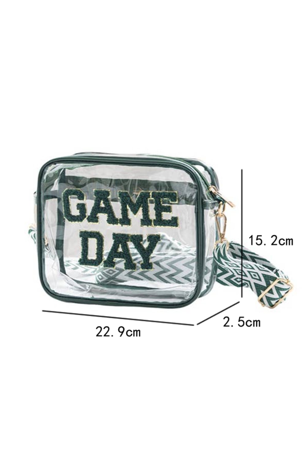 Blackish Green Game Day Clear PVC PU Material 23x15cm Single Shoulder Bag