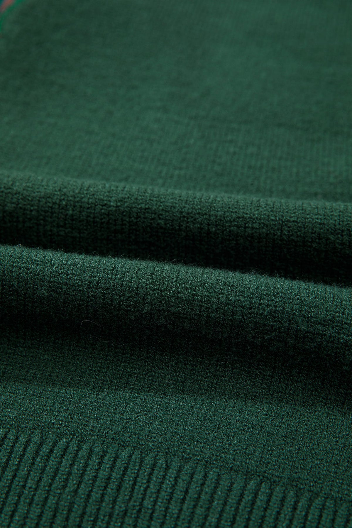 Blackish Green Plaid Bow Detail Drop Shoulder Christmas Sweater