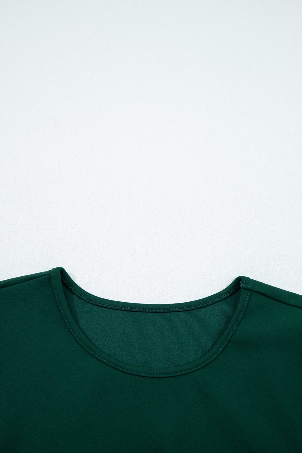 Blackish Green Solid Color Ruched Detail Long Sleeve Midi Dress