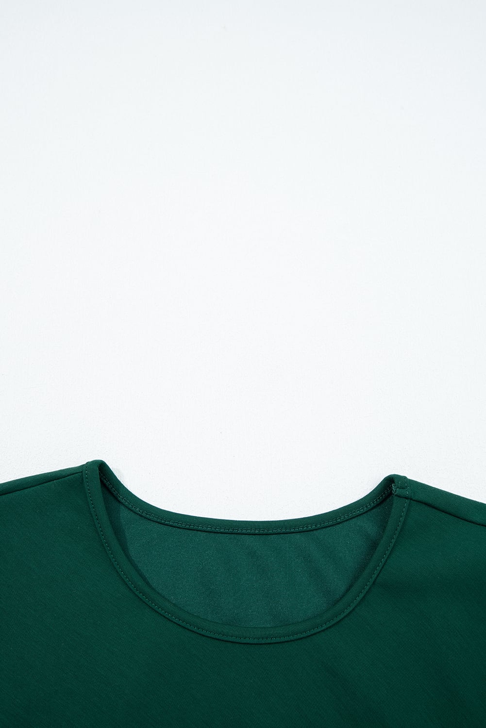 Blackish Green Solid Color Ruched Detail Long Sleeve Midi Dress
