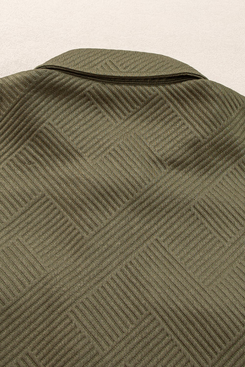 Blackish Green Solid Color Zip Up Button Flap Pocket Shirt Collar Jackets