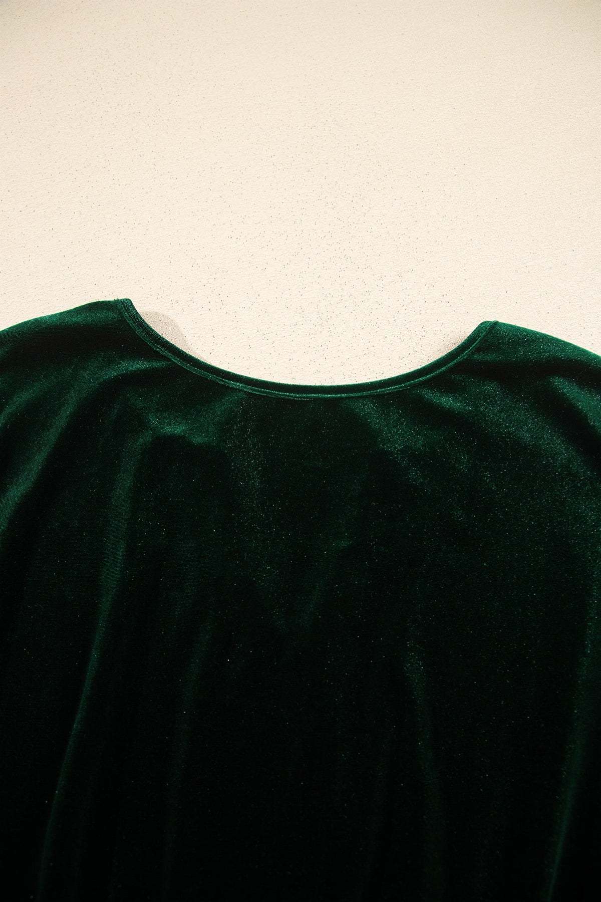 Blackish Green V Neck Long Sleeve Velvet Loose Fit Plus Size Dress