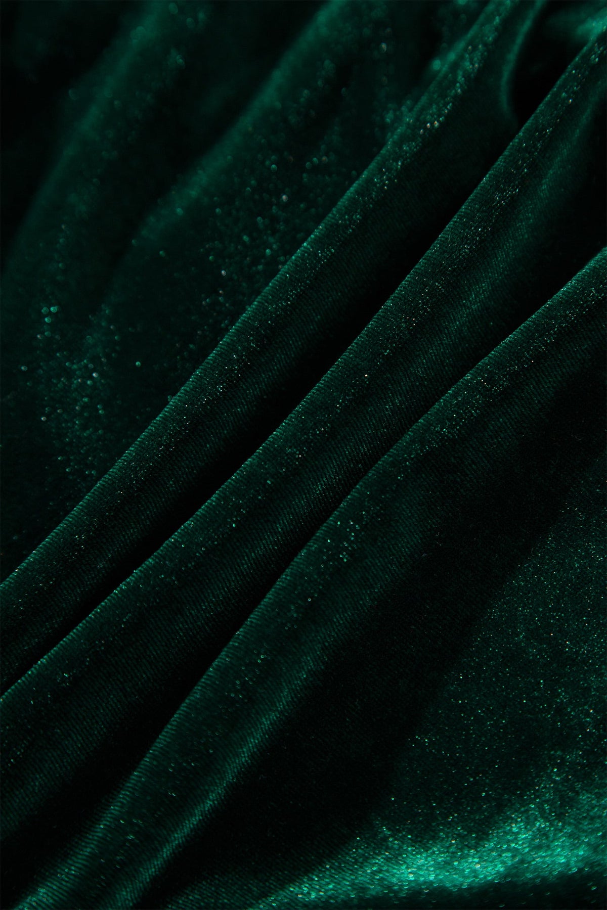 Blackish Green Velvet Short Sleeve Shirred Waist Tiered Plus Size Maxi Dress