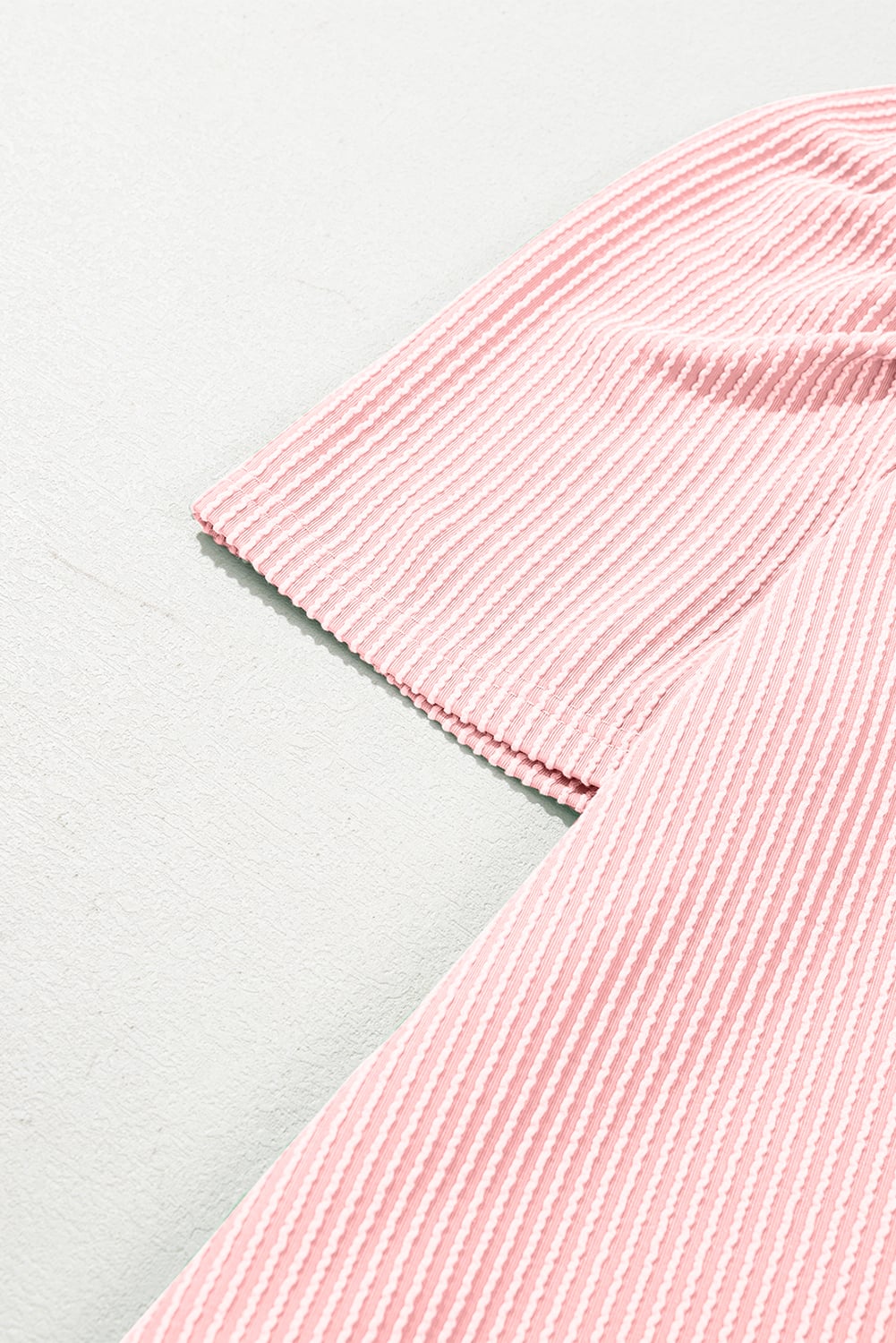 Blossom Corded Knit Crew Neck Puff Sleeve Shift Mini Dress