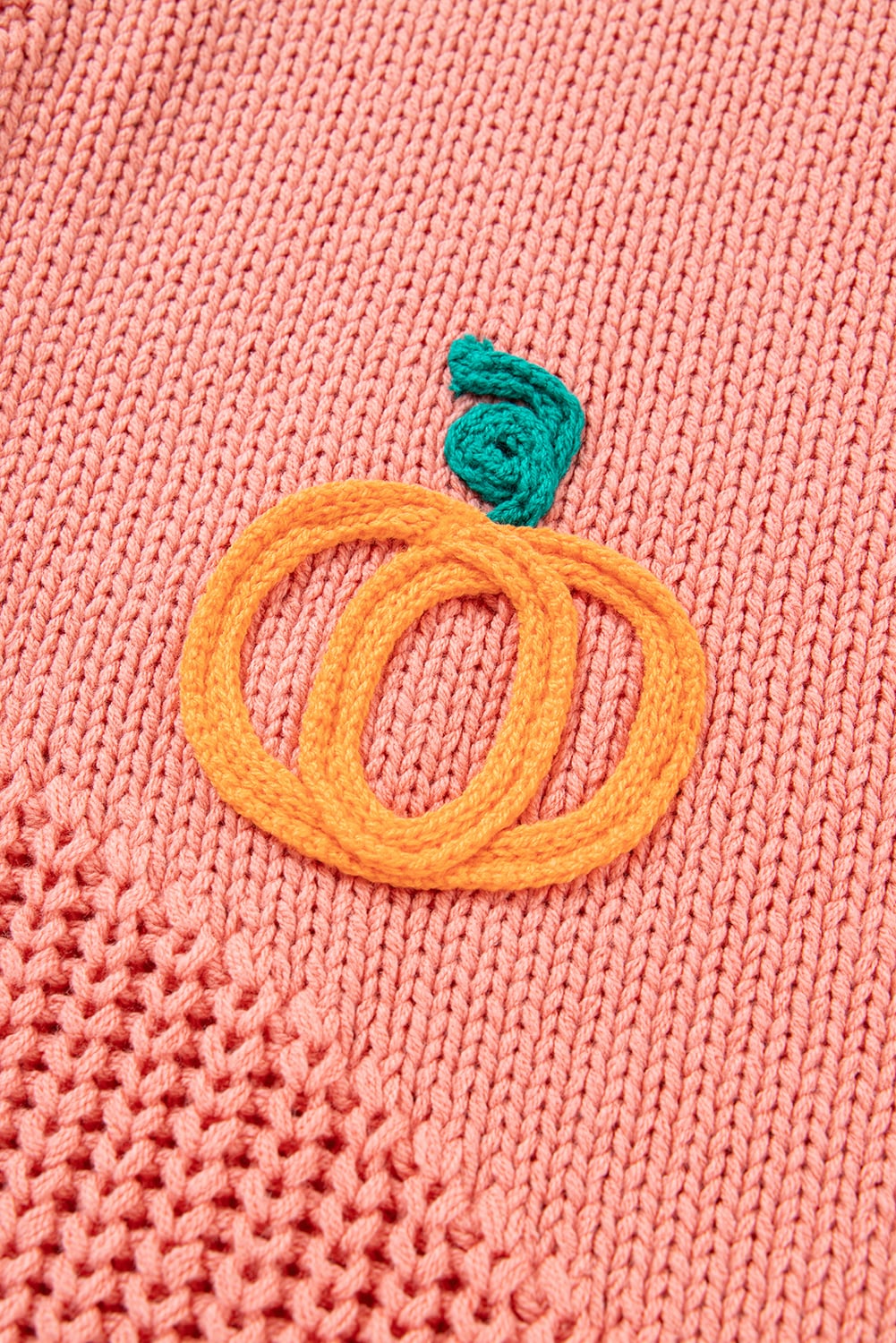 Blossom Pumpkin Embroidered Thanksgiving Holiday Sweater