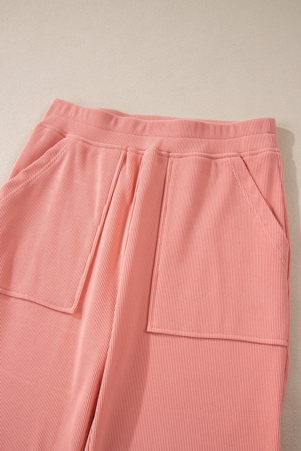 Blossom Ribbed Knit Drop Shoulder Pocketed Two Piece Lounge Set