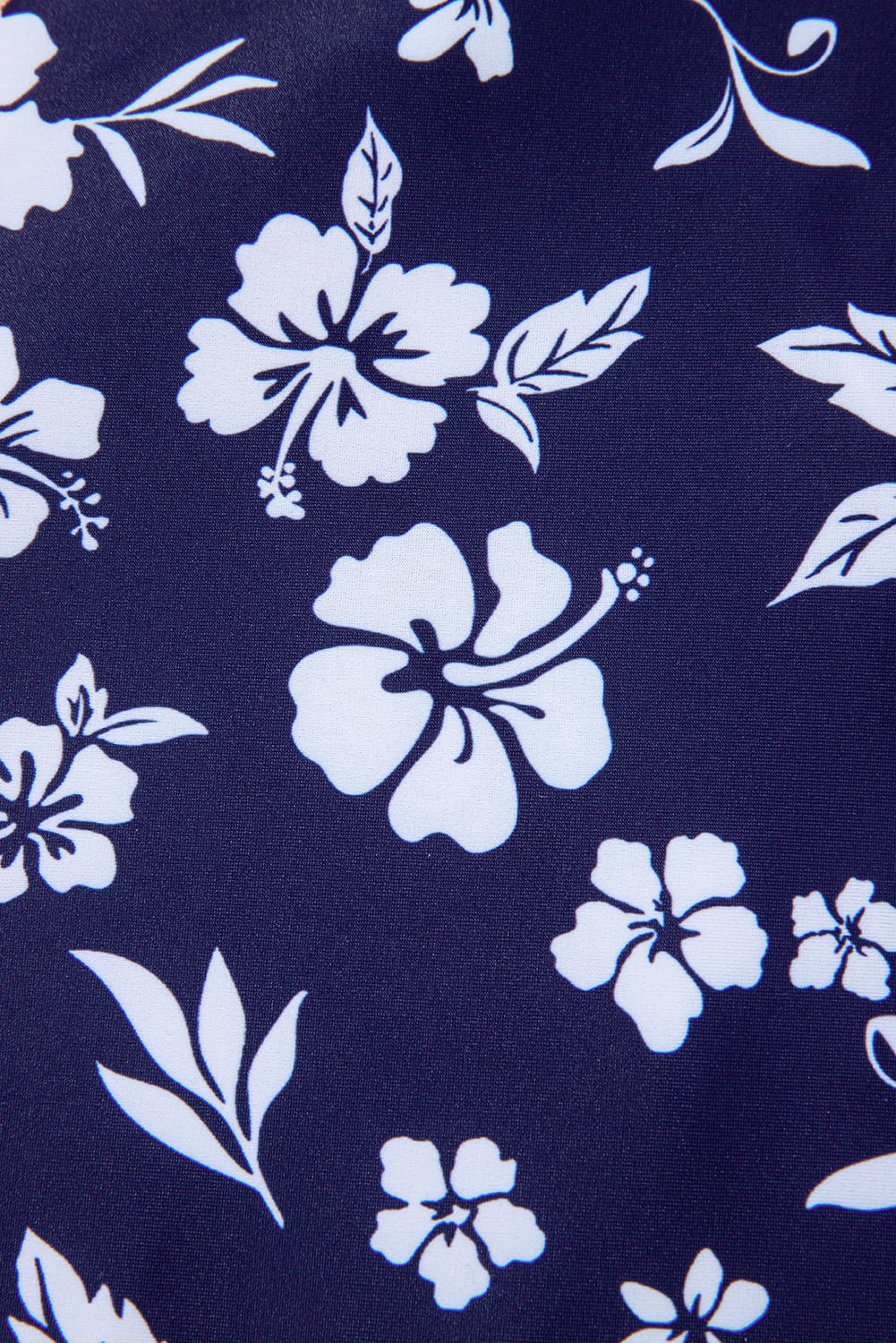 Blue Crossed Back Floral Print Asymmetric Knot Side One Piece Swimsuit