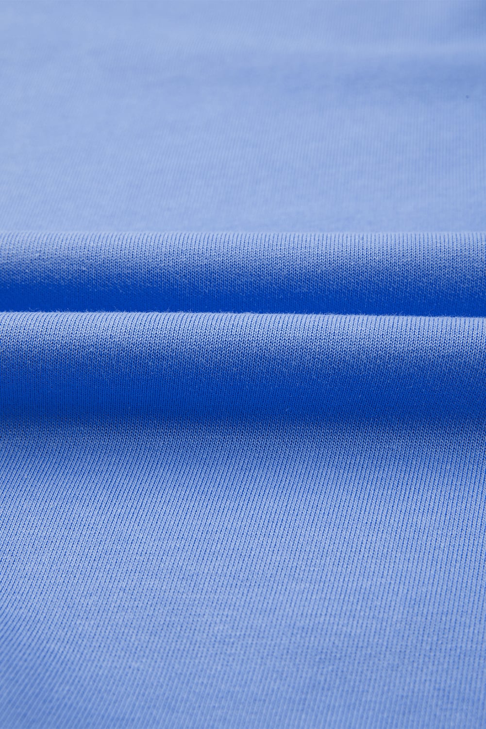 Blue Exposed Seam Colorblock Patchwork Ribbed Trim Pullover Sweatshirt