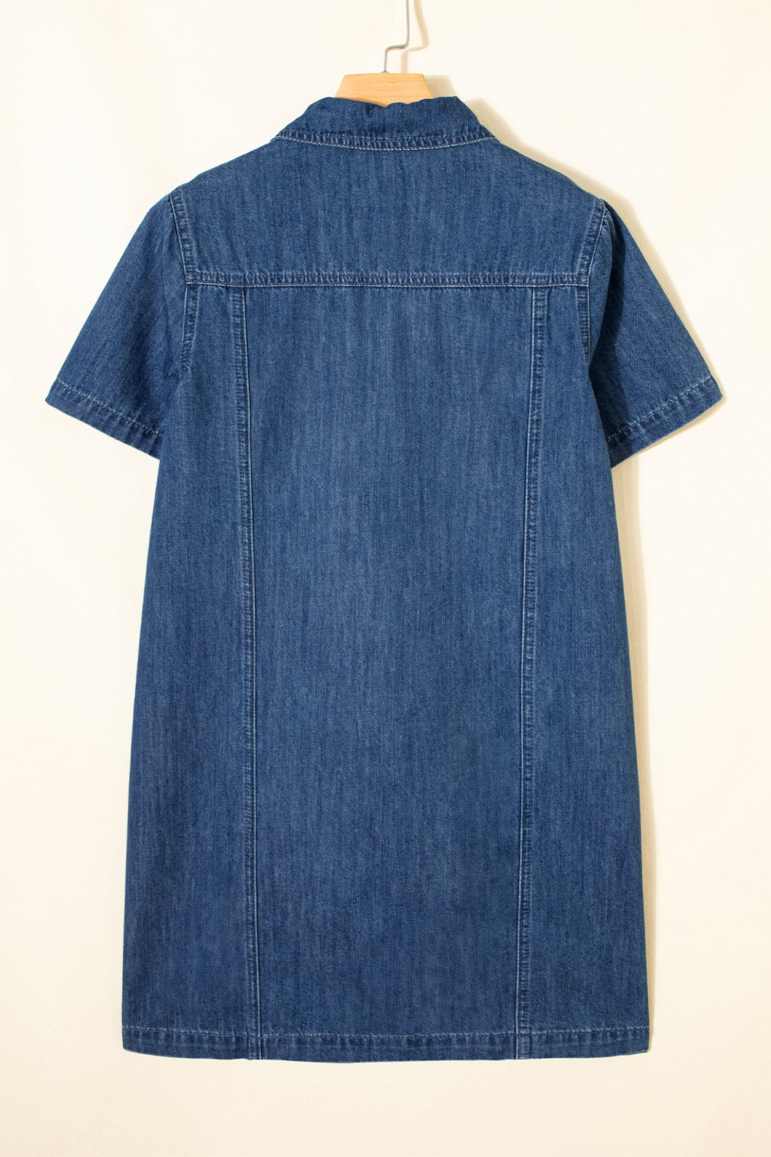 Blue Sequin Football Cheer Patches Game Day Denim Mini Dress
