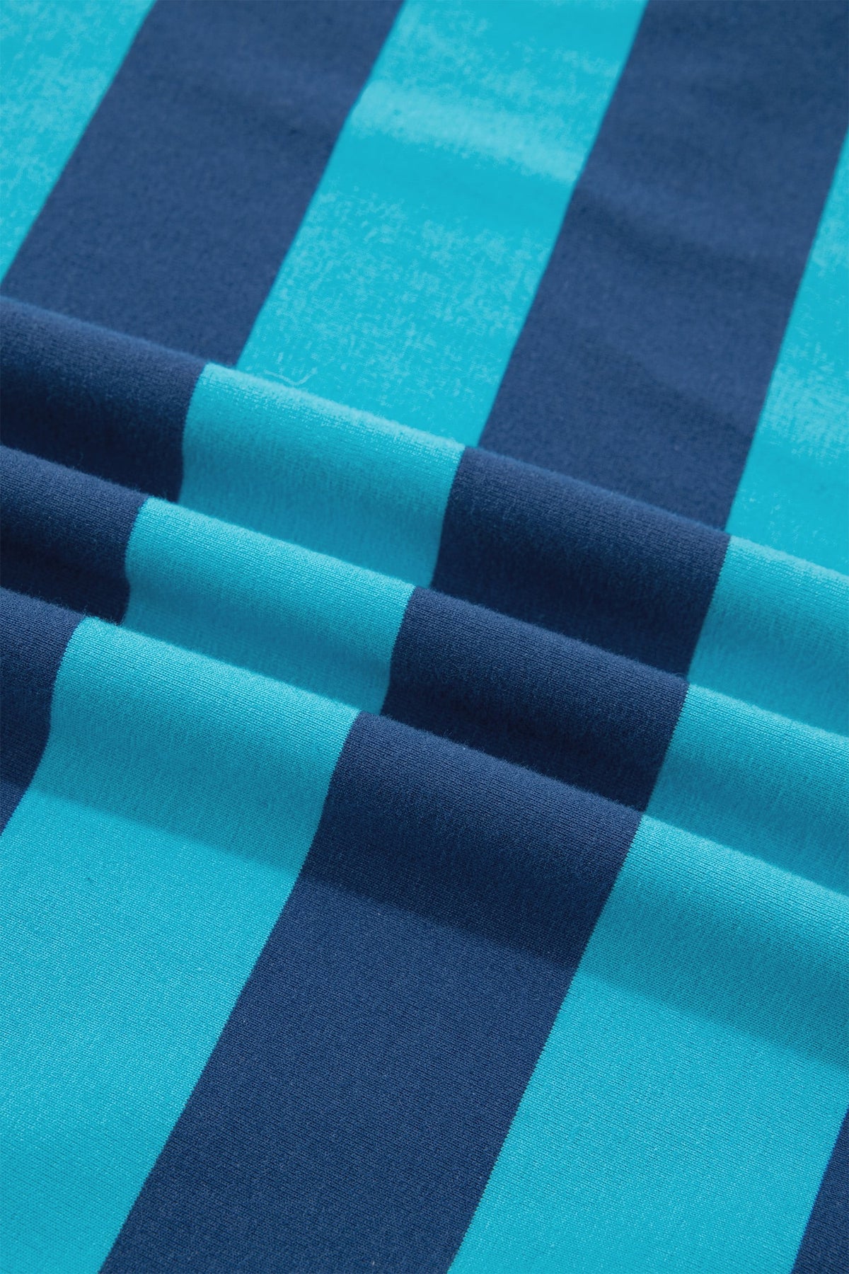 Blue Stripe Contrast Polo Collar Bracelet Sleeve Loose Top