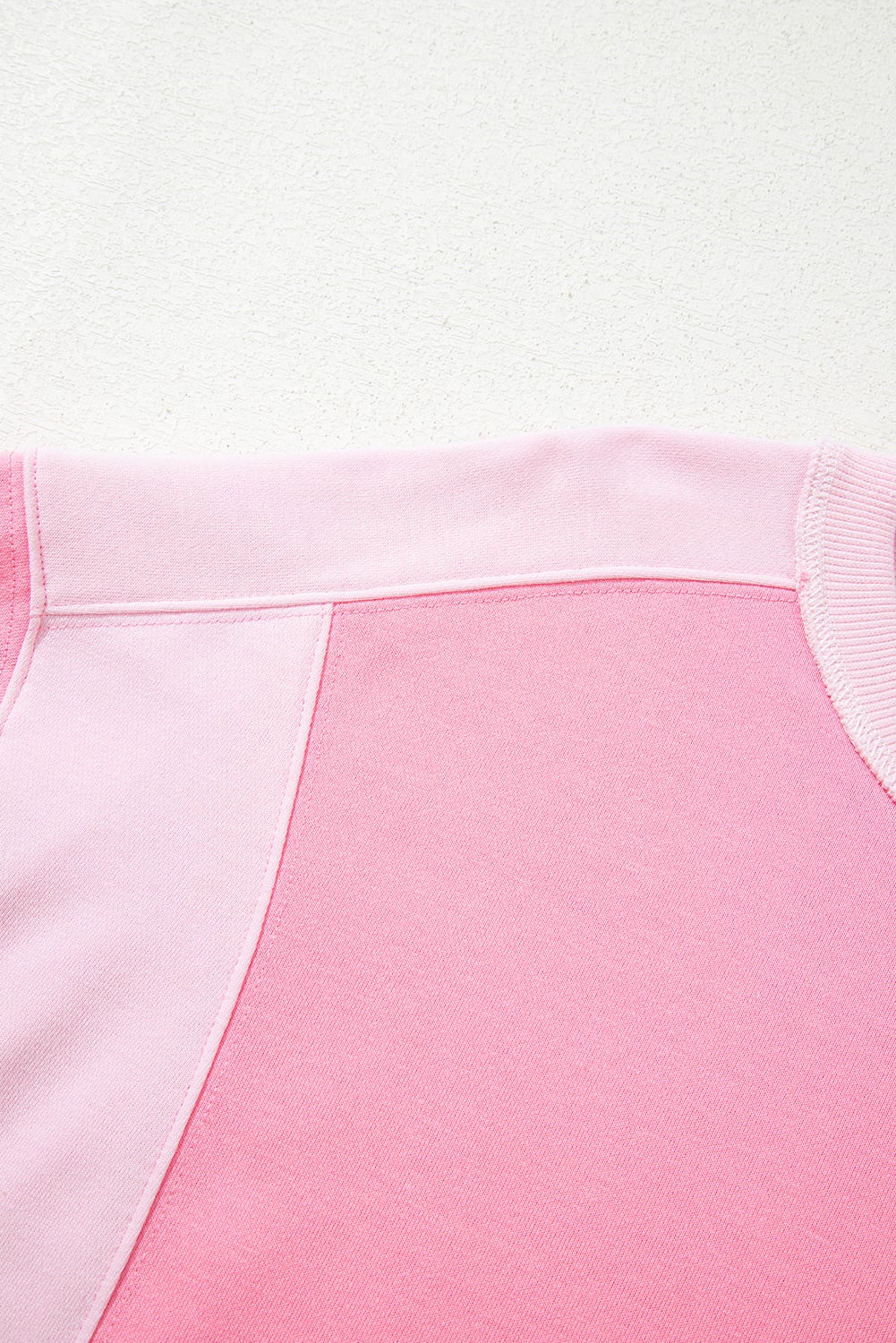 Bonbon 2-tone Color Block Patchwork Drop Shoulder Sweatshirt