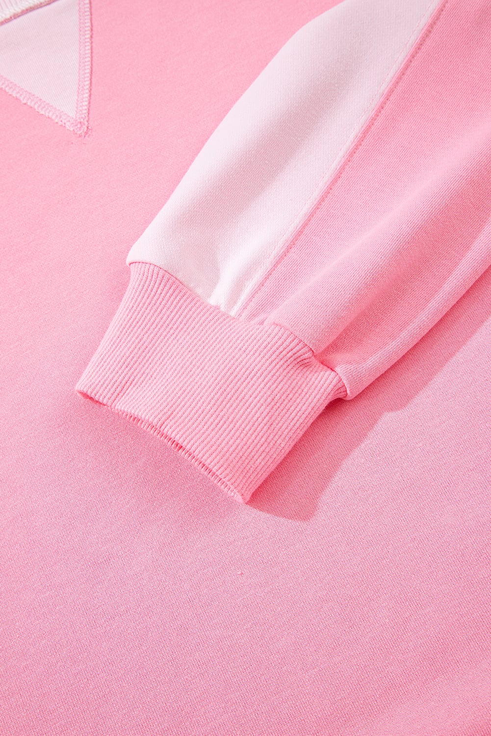 Bonbon 2-tone Color Block Patchwork Drop Shoulder Sweatshirt