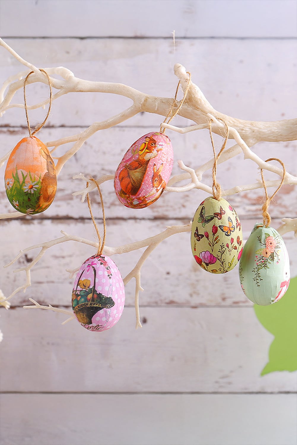 Bonbon 6pcs/set Easter Egg Hanging Home Decoration with Basket