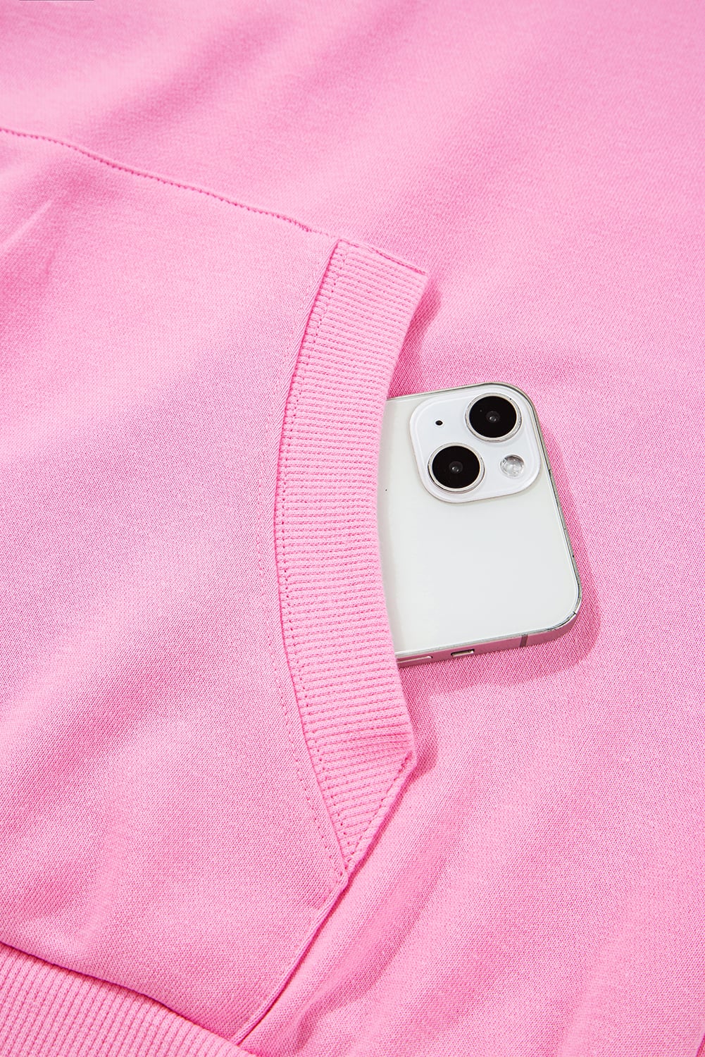 Bonbon Checkered Patchwork Kangaroo Pocket Half Zipper Hoodie
