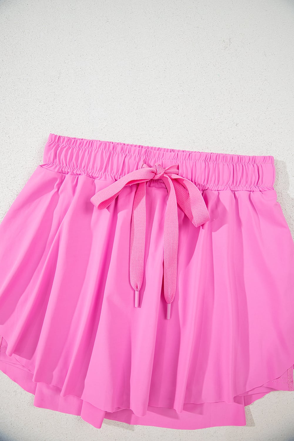 Bonbon Drawstring Elastic Waistband Lined Tennis Skorts
