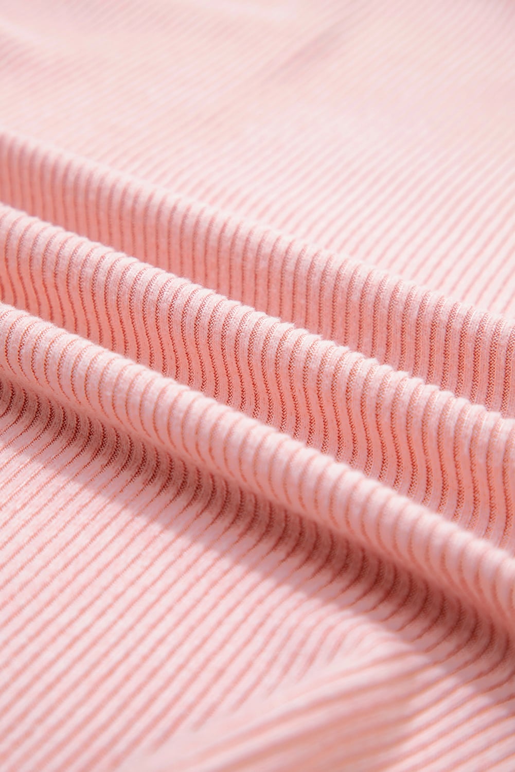 Bonbon Ribbed Exposed Seam Round Neck Chest Pocket Plus Knit Top