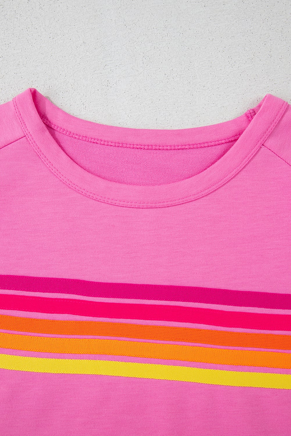 Bonbon Striped Patch Front Casual Tee