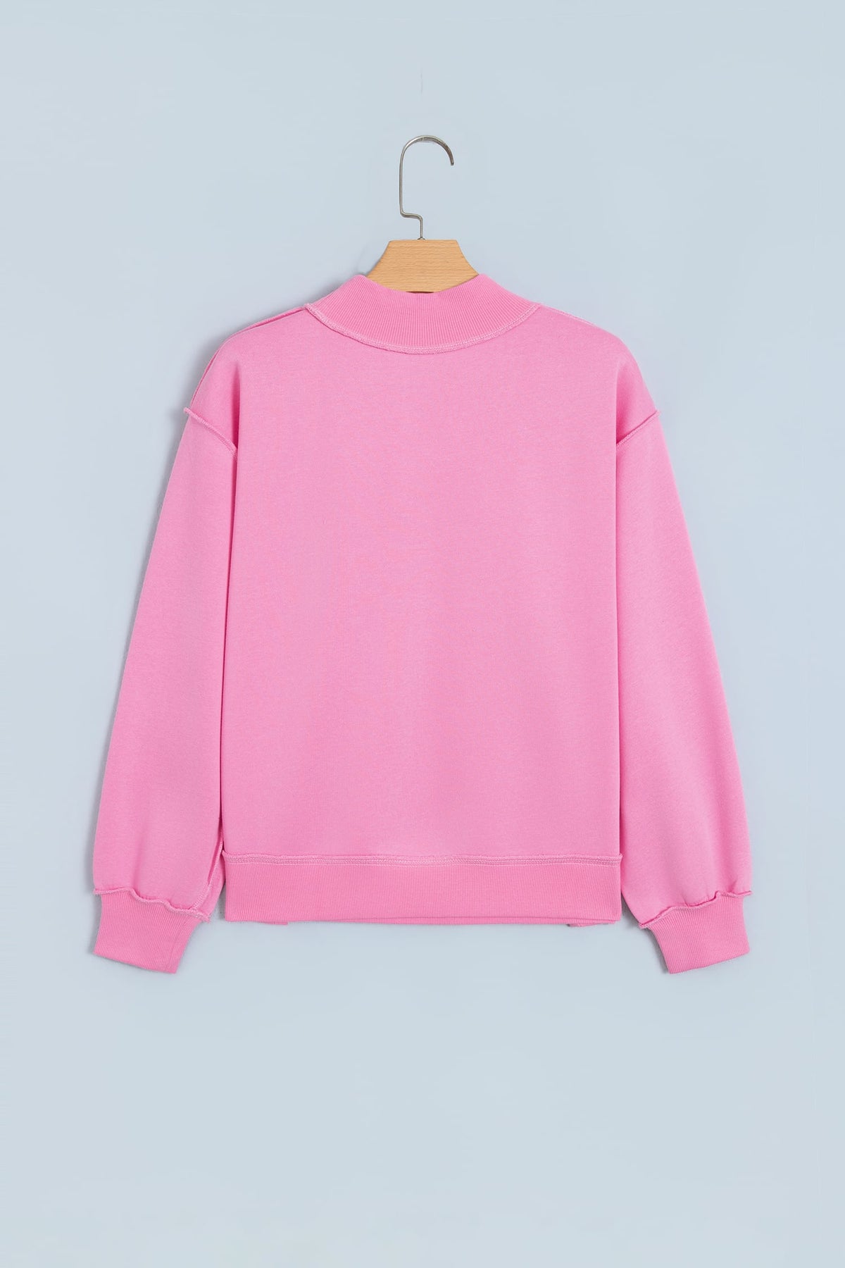 Bonbon WWJD Mixed Pattern Embroidered Patch Graphic Mock Neck Sweatshirt
