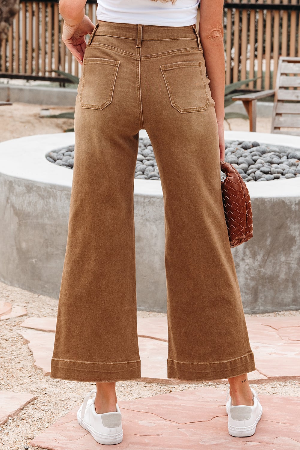Breen Cropped High Rise Wide Leg Jeans