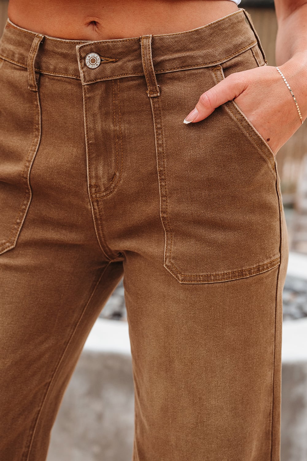 Breen Cropped High Rise Wide Leg Jeans