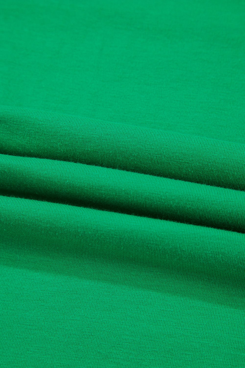 Bright Green Casual Plain Crew Neck Tee