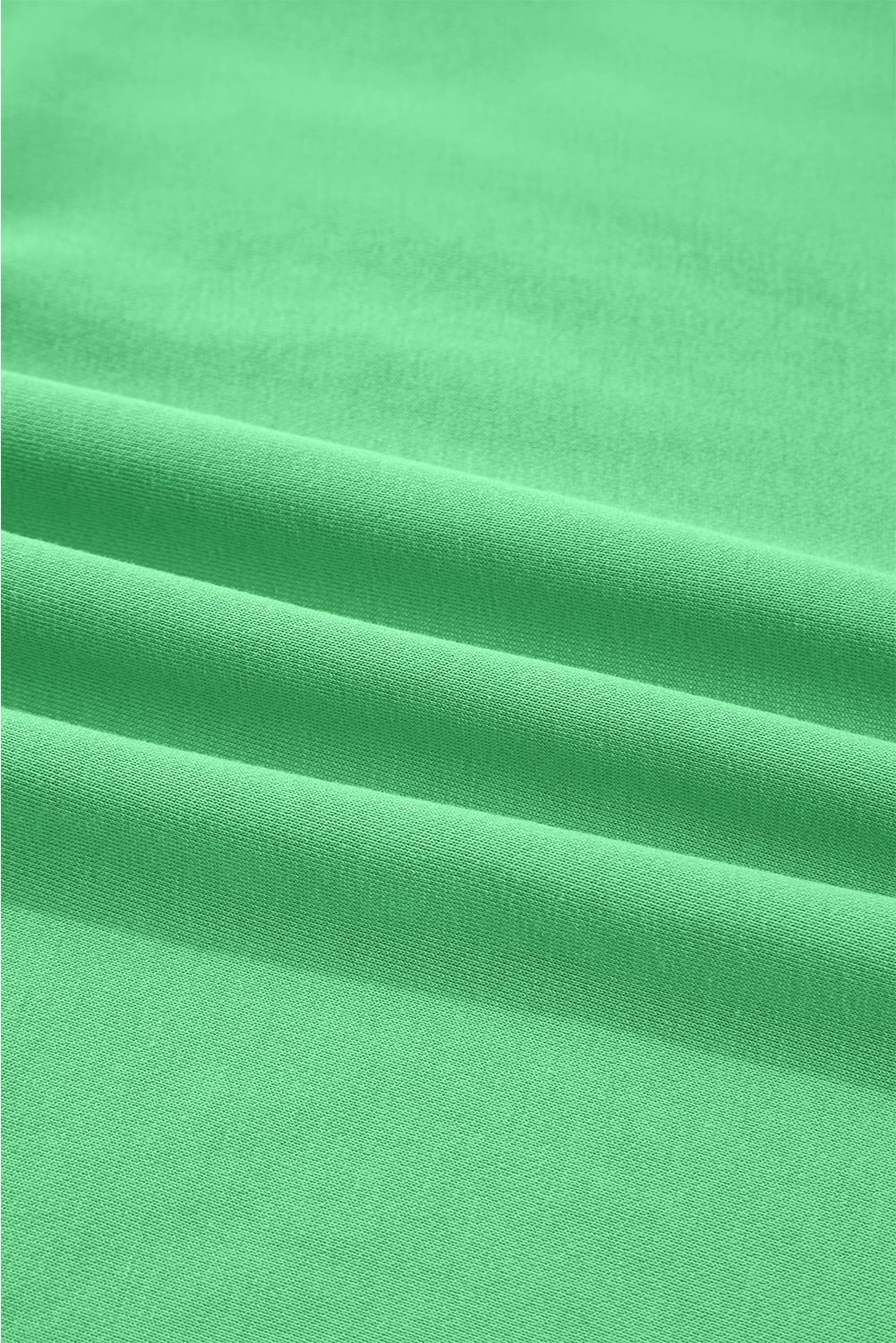 Bright Green Drop Shoulder Puff Sleeve Crop Pullover Drawstring Wide Leg Pants Set